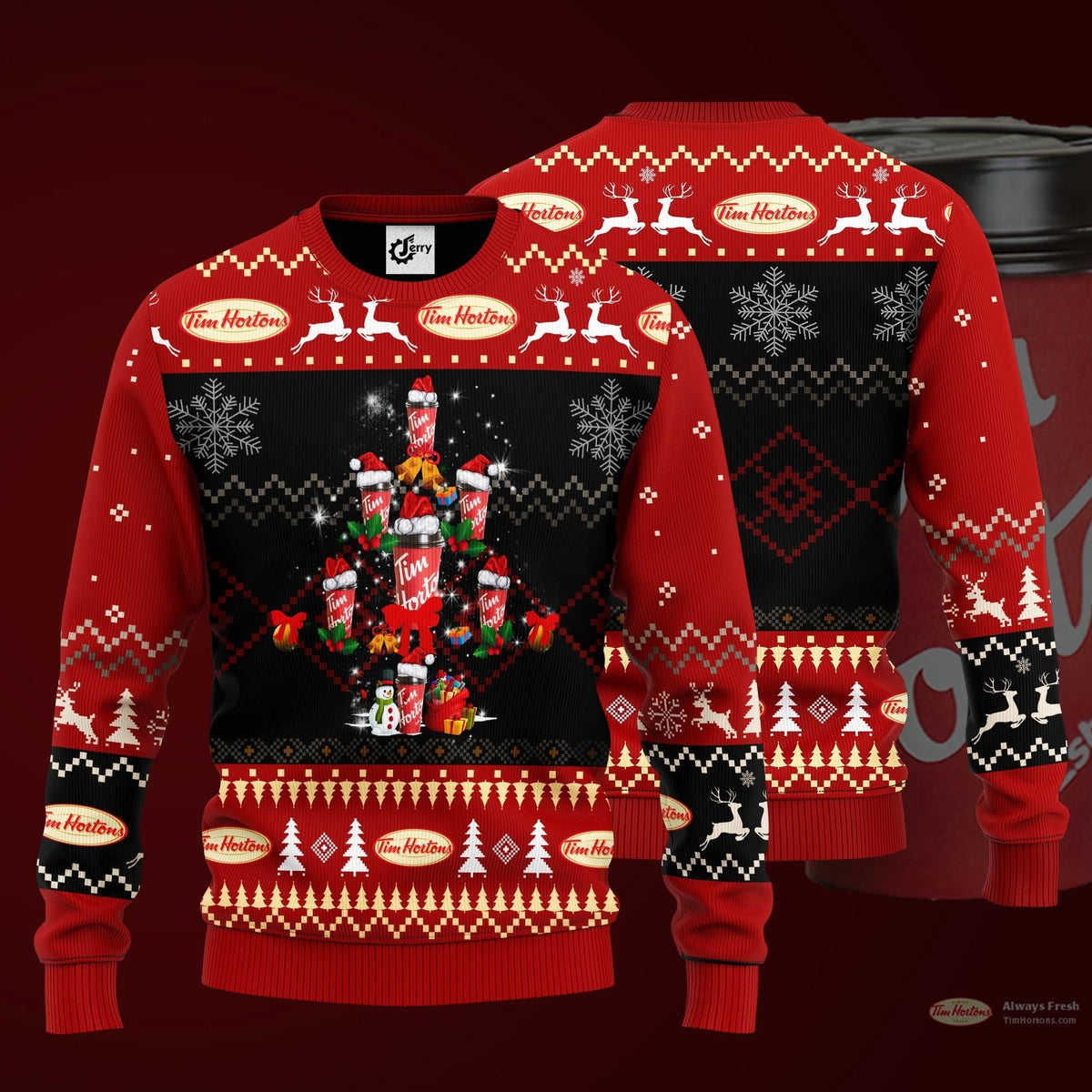 Tim Hortons Christmas Tree Ugly Christmas Sweater