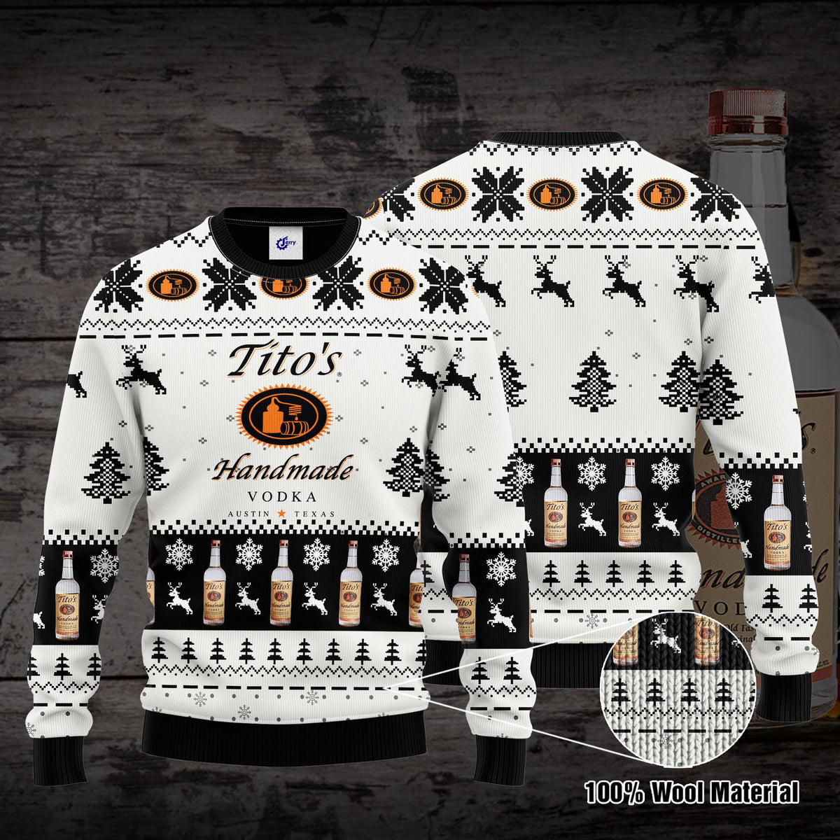 Tito’s 3D Print Ugly Christmas Sweater, Hoodie, Zip Hoodie, Bomber Jacket