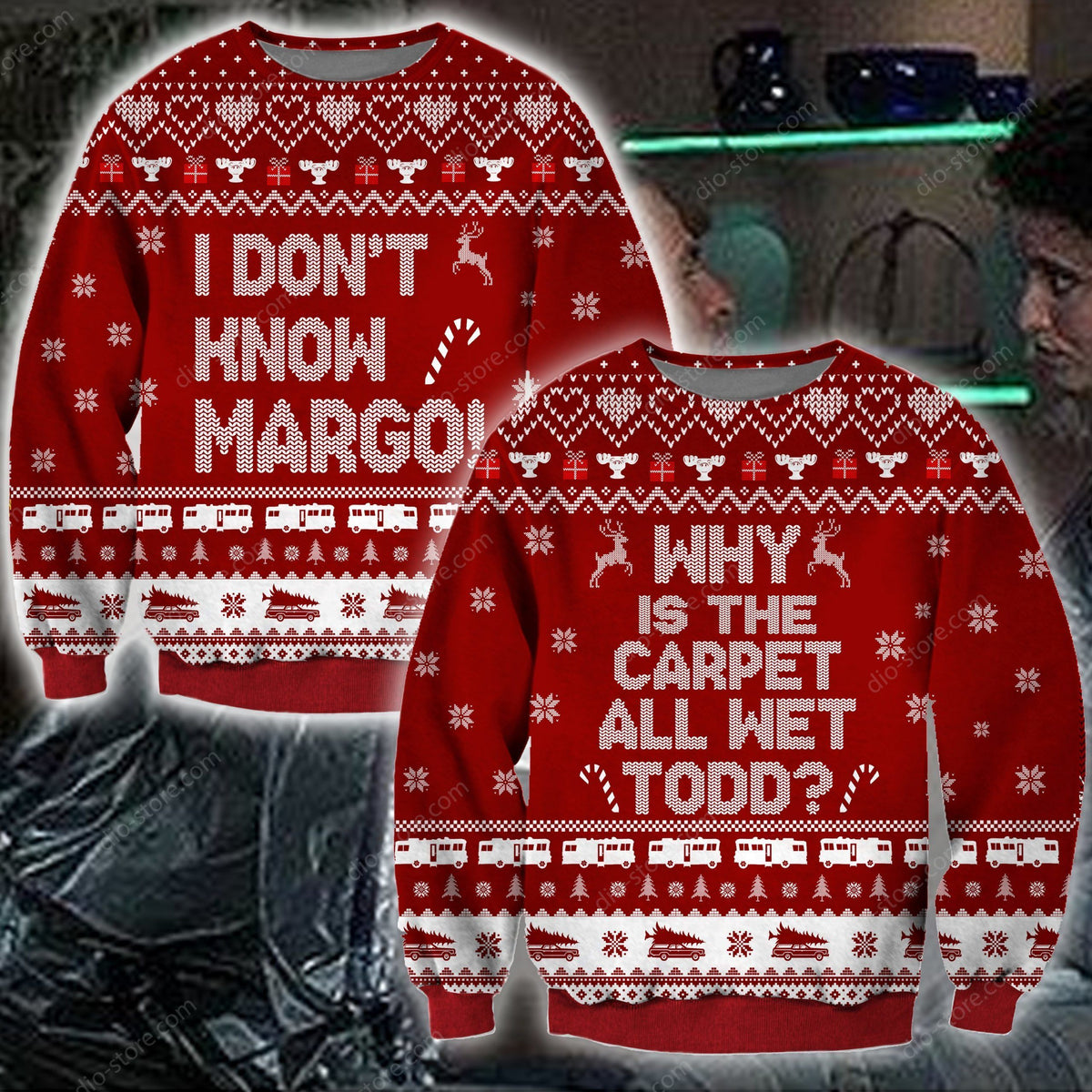 Todd- I Don’T Know Margo Knitting Pattern 3D Print Ugly Christmas Sweater
