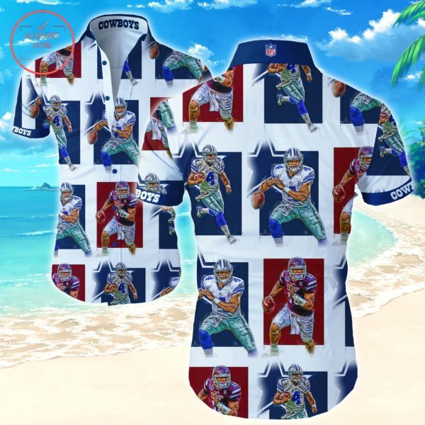 Tribute to Dallas Cowboys Dak Prescott on Elegant Hawaiian Shirt
