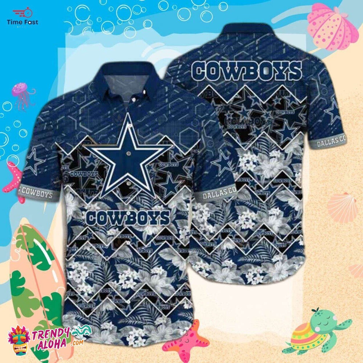 Tropical Dallas Cowboys Theme Hawaiian Shirt Aloha Spirit Sports