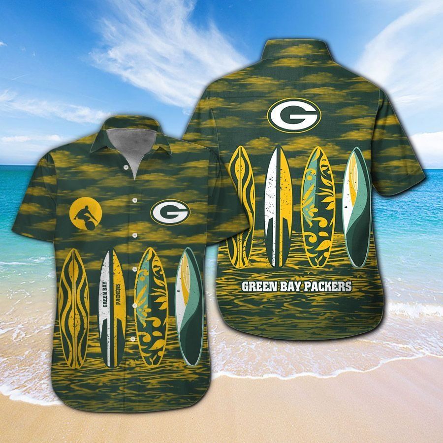Tropical Green Bay Packers Exclusive Hawaiian Shirt