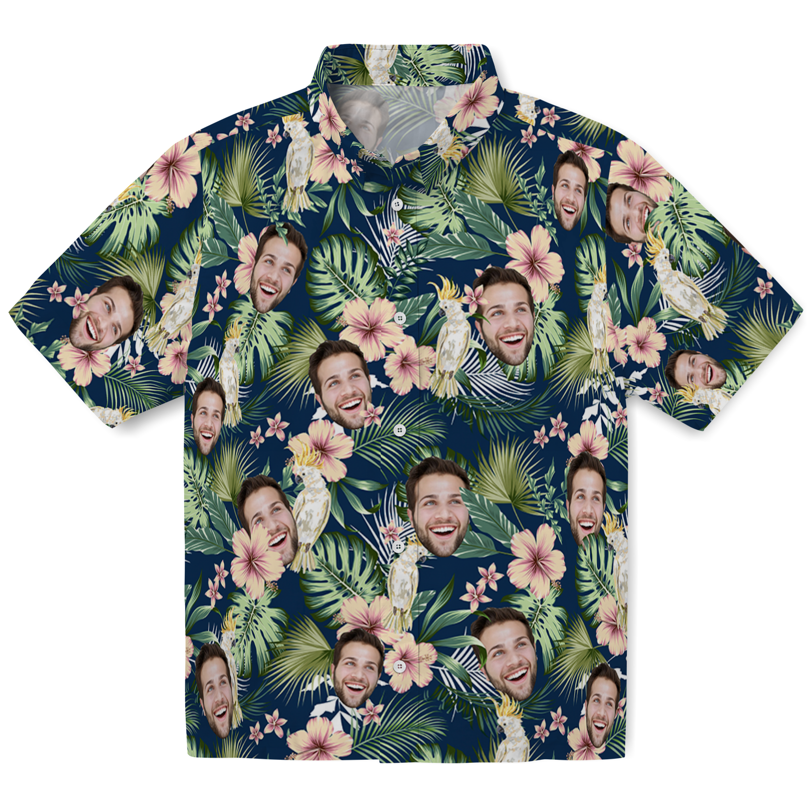 Tropical Parrot Bloom | Aloha Custom Hawaiian Shirt with Your Face or Logo