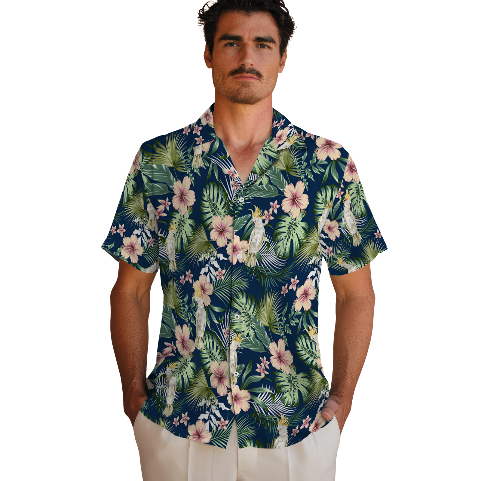 Tropical Parrot Bloom | Aloha Custom Hawaiian Shirt with Your Face or Logo