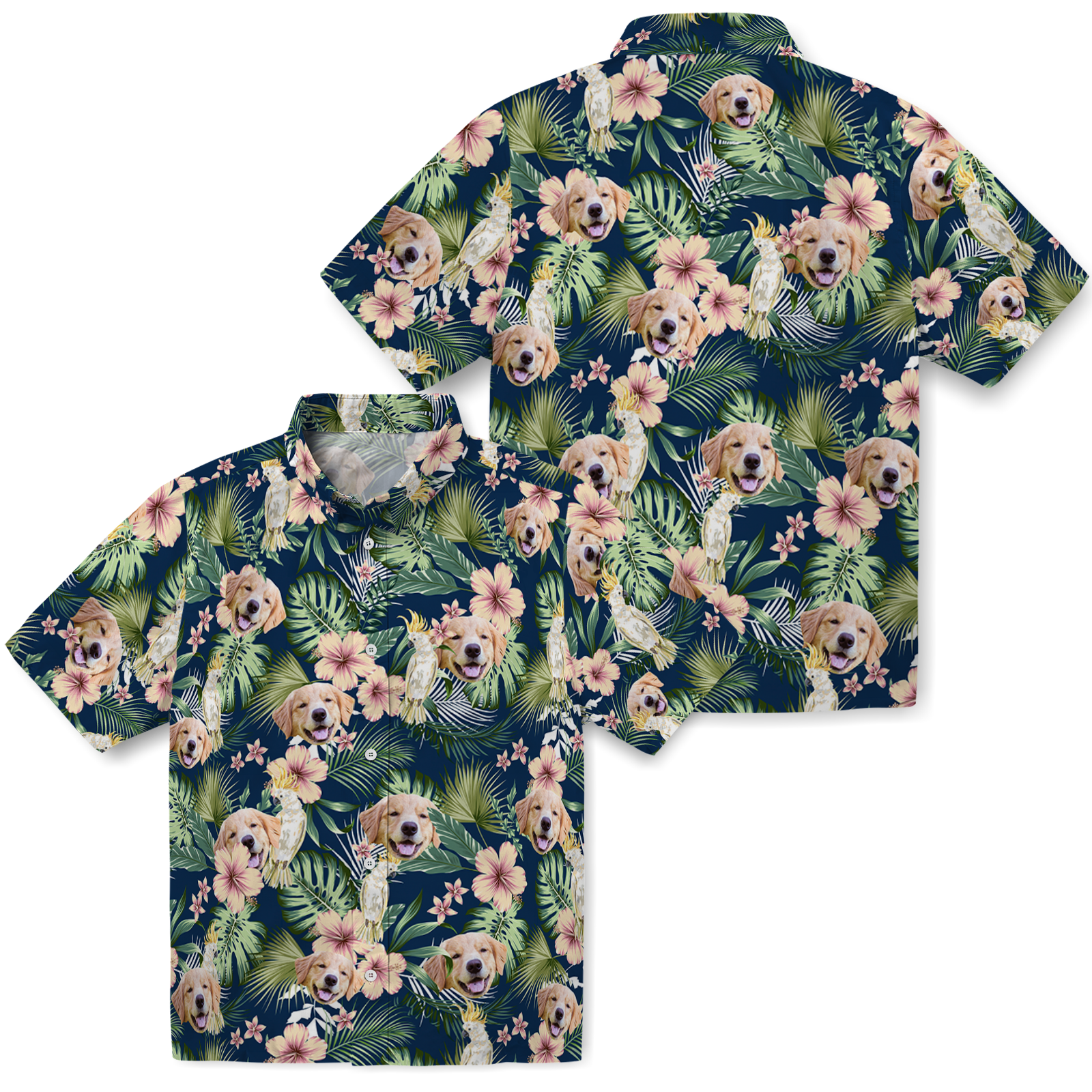 Tropical Parrot Bloom | Aloha Custom Hawaiian Shirt with Your Face or Logo