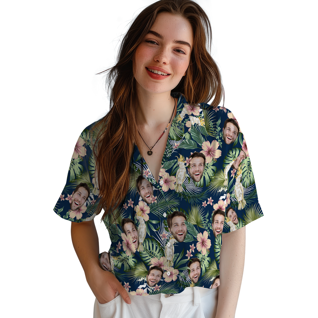 Tropical Parrot Bloom | Aloha Custom Hawaiian Shirt with Your Face or Logo