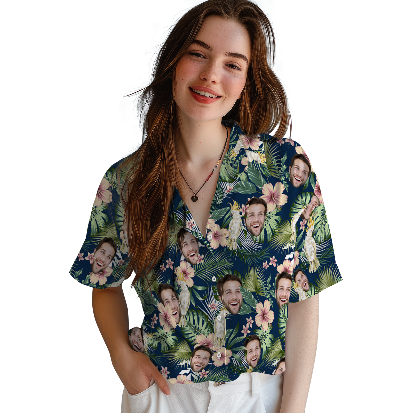 Tropical Parrot Bloom | Aloha Custom Hawaiian Shirt with Your Face or Logo