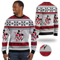 Trumpet With Music Notes Ugly Christmas Sweater For Trumpeters And Instrument Lovers On Christmas Days