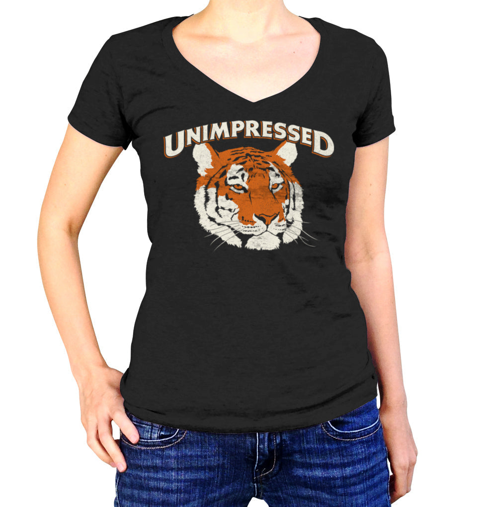 Women's Unimpressed Tiger Vneck T-Shirt