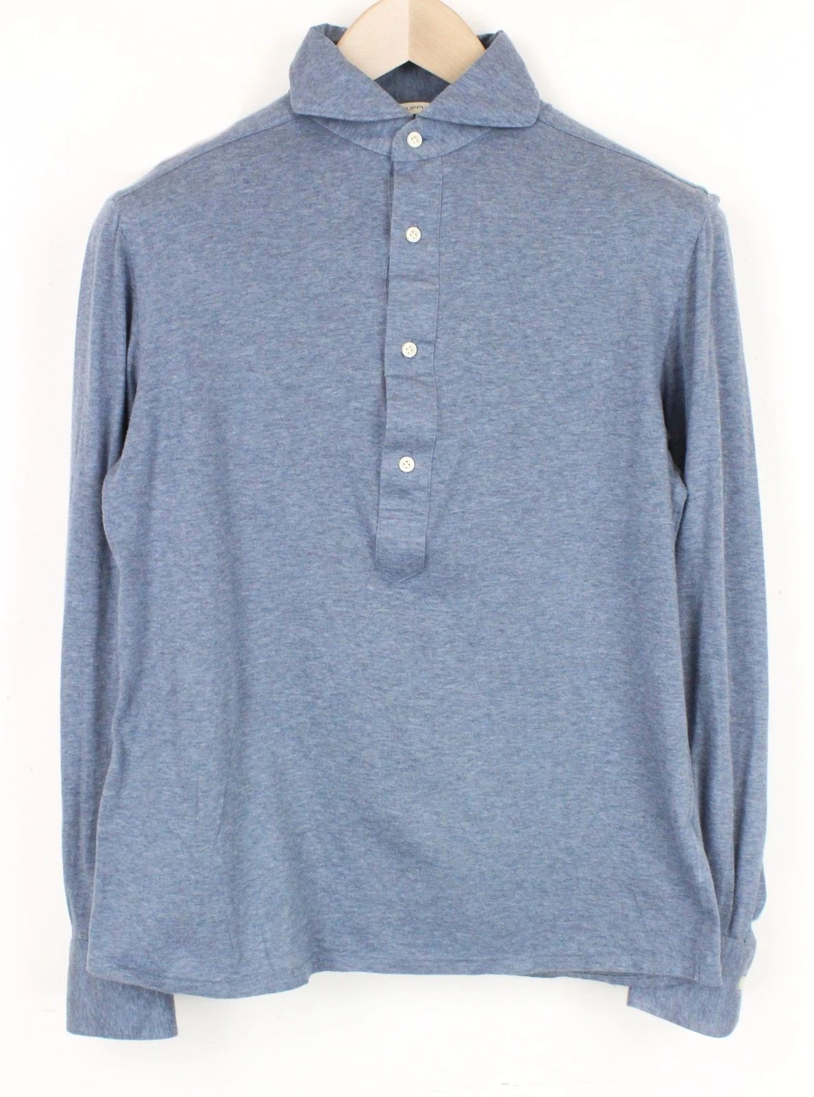 Suitsupply Men's 37/38/14.5/15 Polo Blue Cotton Casual Extra Slim Fit T-Shirt