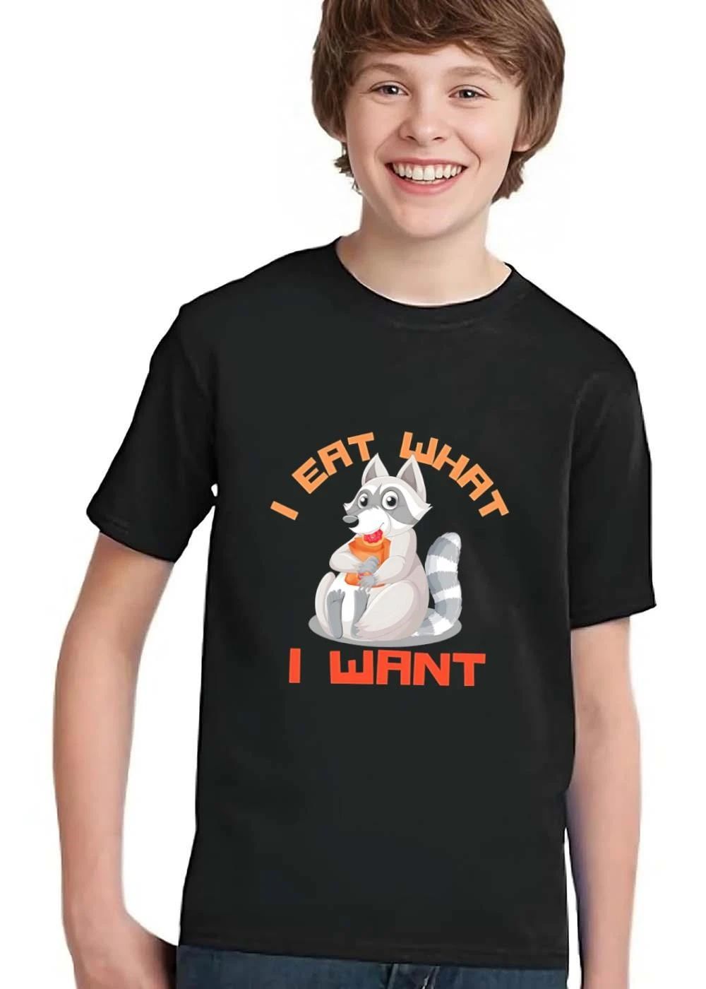 I Eat What Want Cartoon Chubby Raccoon Holding Donut Paper Bag shirt