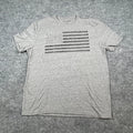 Lucky Brand US Flag T Shirt Mens 2XL Heathered Gray Cotton Graphic Everyday Wear