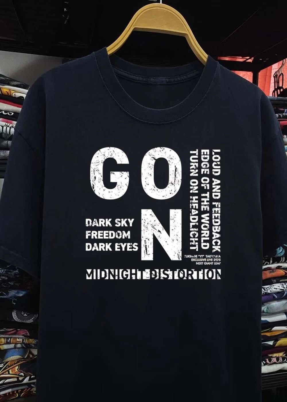 Yukihe YT Takiyama Exclusive Live 2025 Next Giant Leap Go On Dark Sky Freedom Eyes Loud Feedback Edge of the World Turn on Headlight Midnight Distortion T-Shirt