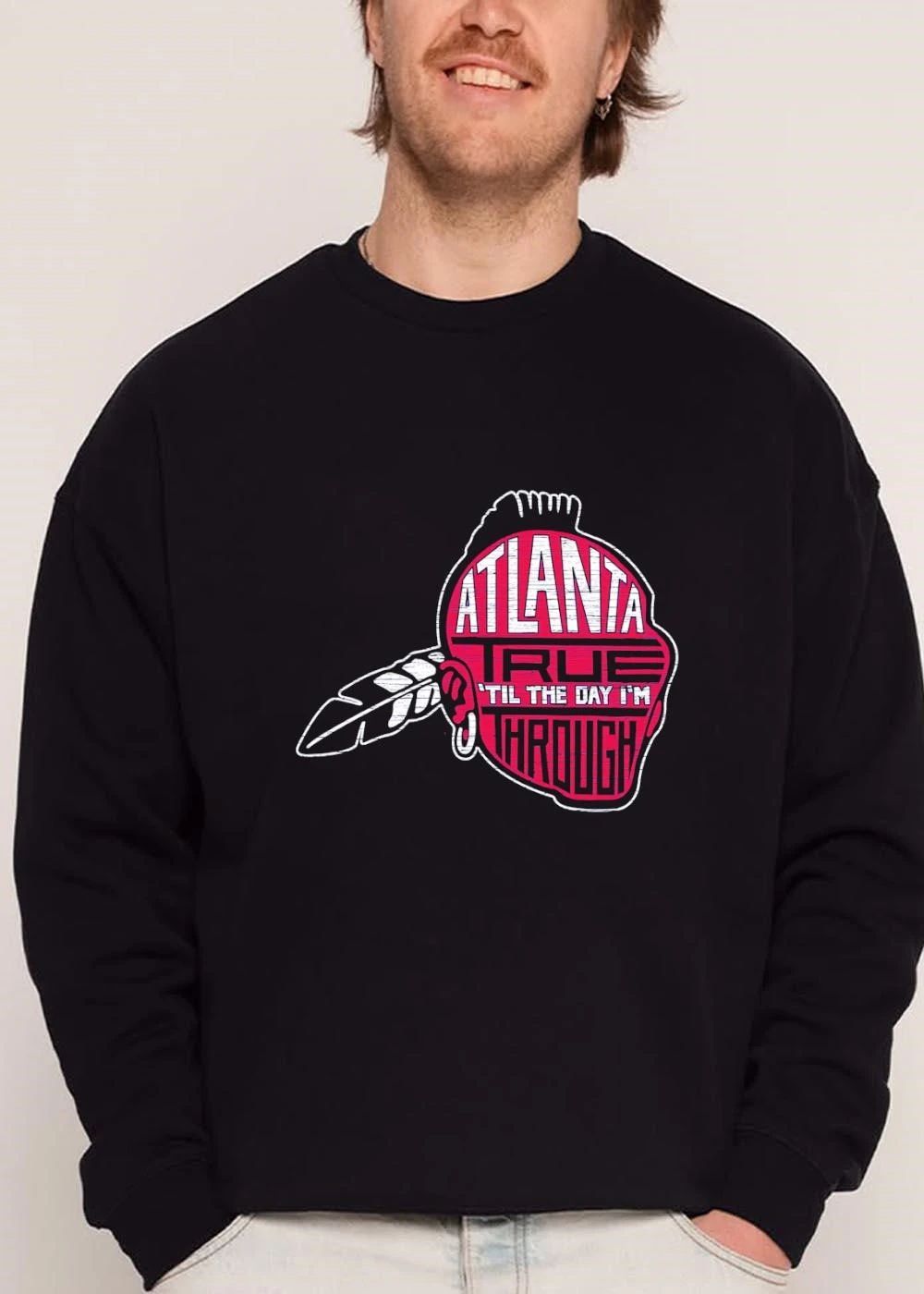 Atlanta True Til The Day Im Through Native American Chief Feather Silhouette Distressed shirt