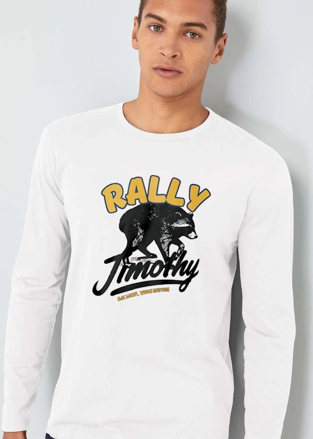 Rally Ballard Washington Timothy Walking Black Raccoon Line Art shirt