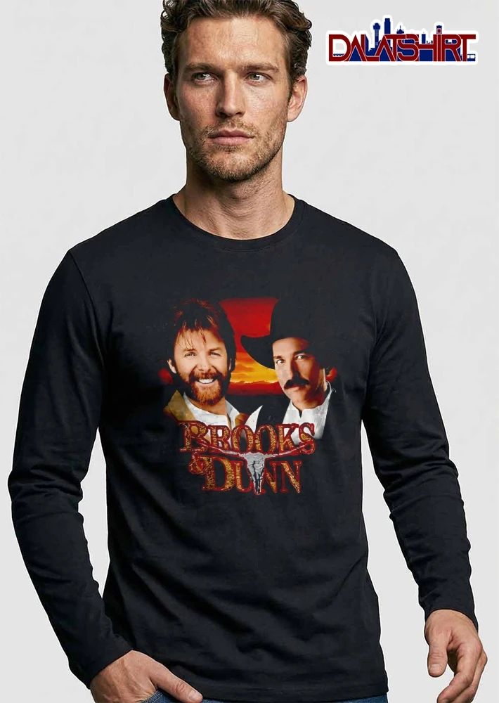 Brooks And Dunn Country Singers Portrait Sunset Steer Skull shirt