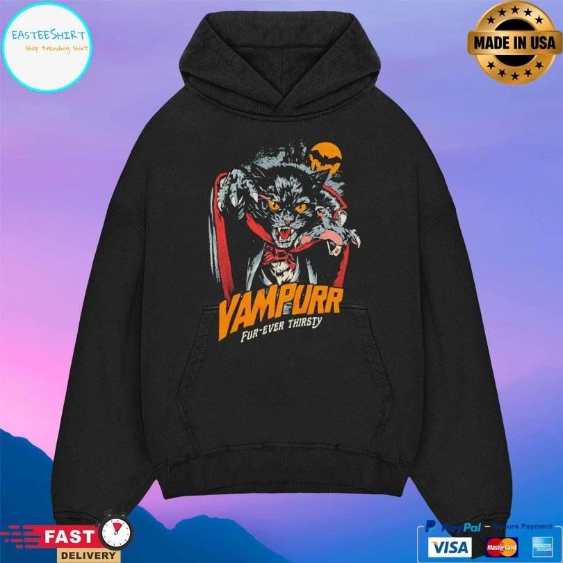 Vampurr Fur-ever Thirsty Dracula Cat T-shirts