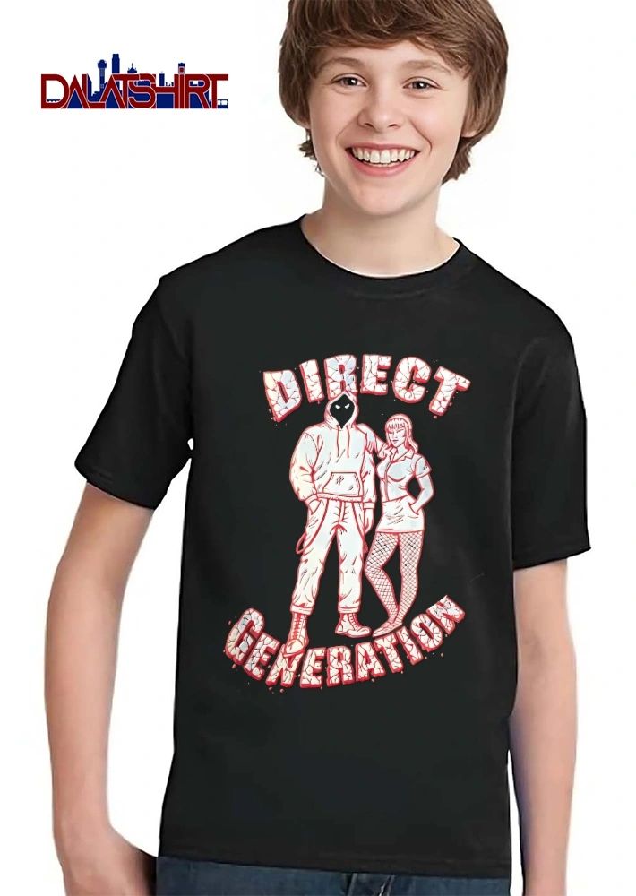 Direct Generation Masked Hooded Figure Fishnet Stockings Streetwear Red Line Art shirt