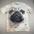 The Mountain M Beige Tie Dye Pug Dog Face T-Shirt Men’s Animal Tee Dog Lover Pet