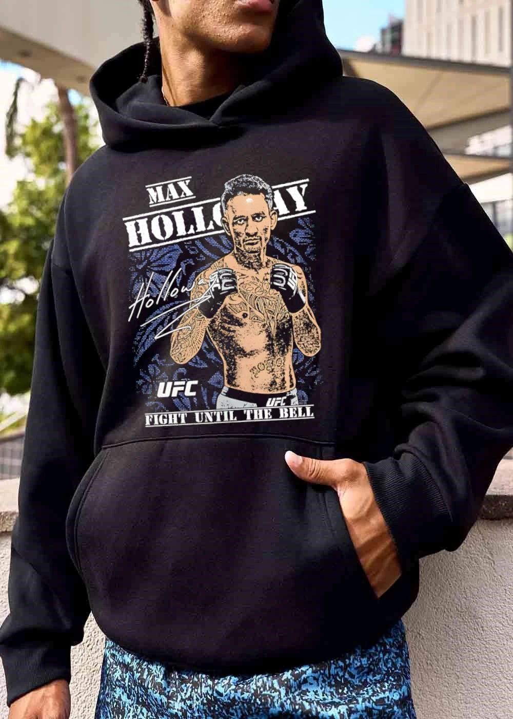 Ufc Fight Until The Bell Max Holloway Tattooed Fighter Guard Stance Distressed shirt