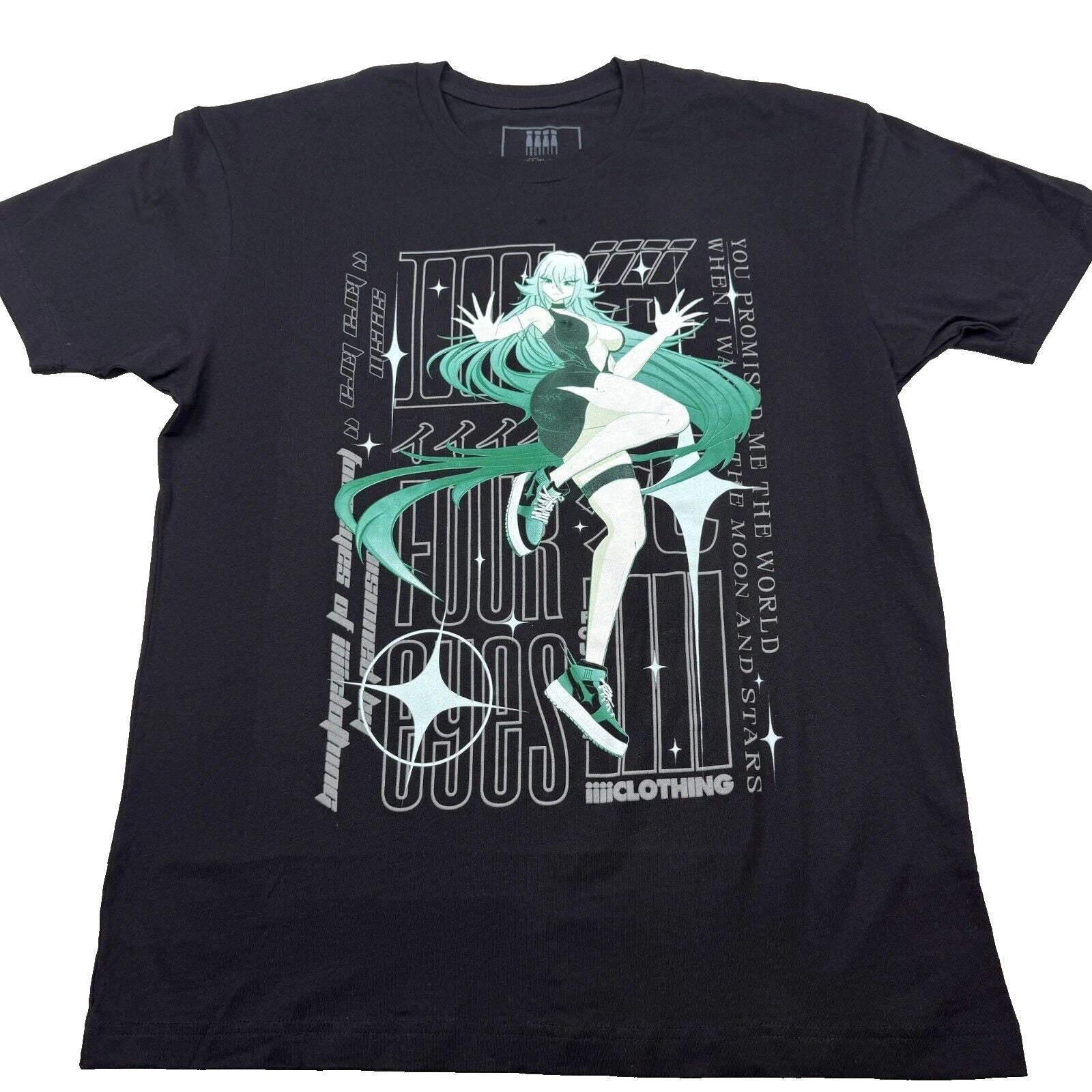 Foureyes KIRA KIRA T-Shirt Men's Large Black Graphic Print 100% Cotton Pullover