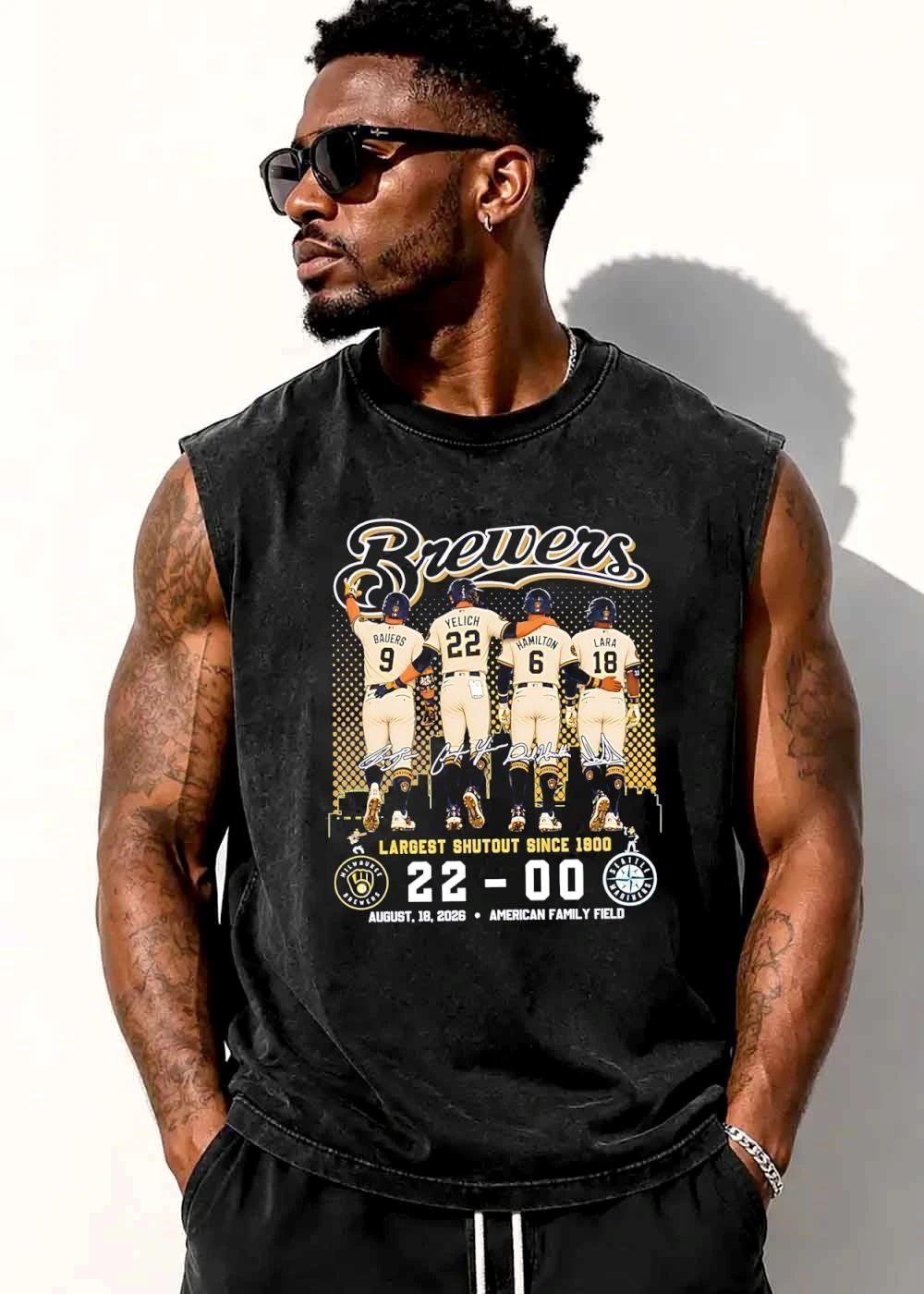 Milwaukee Brewers MLB Bauers Yelich Roster Largest Shutout Since 1900-2026 shirt