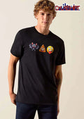 Cartoon Cute Black Bat Smiling Poop Pile Crazy Yellow Face Emoji shirt