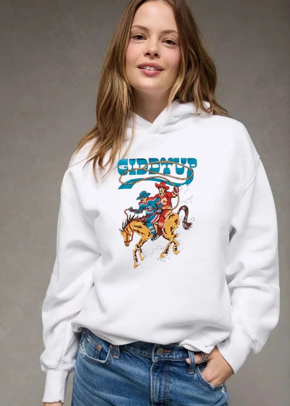 Awesome Calgary Flames Edmonton Oilers NHL Giddyup Cartoon Hockey Players Riding Bucking Horse Lasso shirt