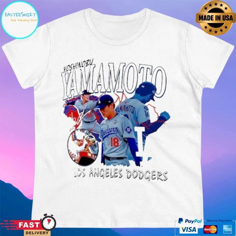 Los Angeles Dodgers Yoshinobu Yamamoto Cream Montage Christmas T-shirts