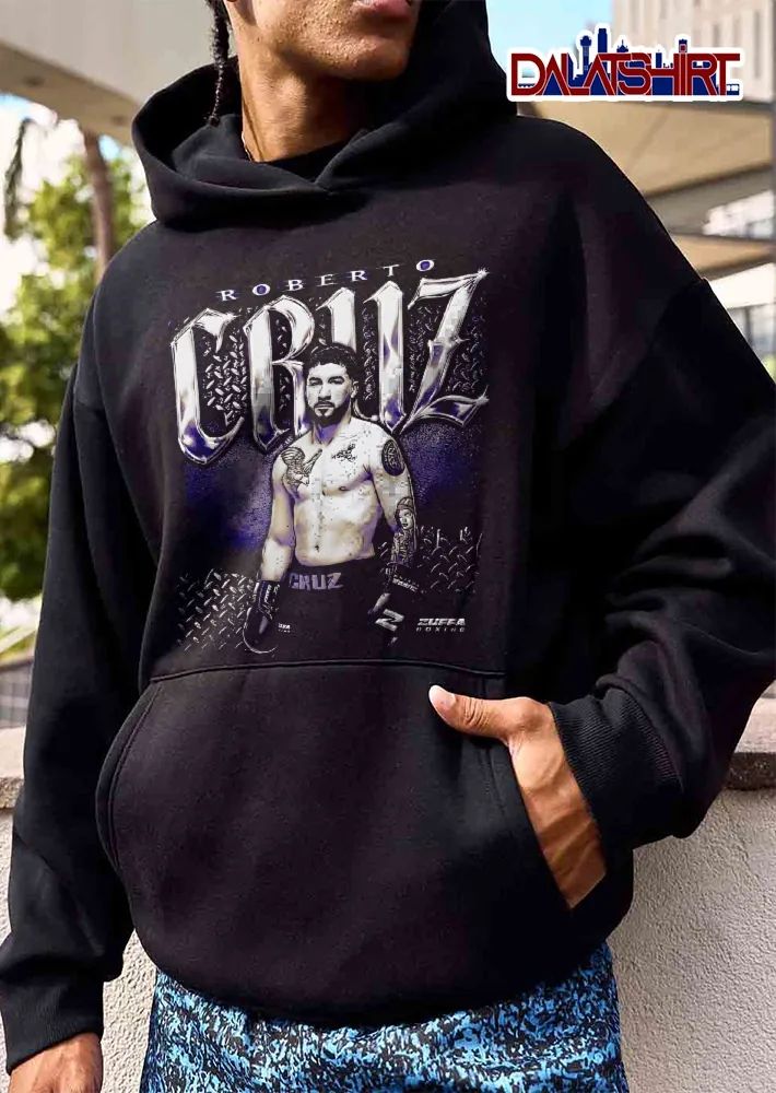Zuffa Boxing Roberto Cruz Boxer Photo Chrome Text Diamond Plate shirt