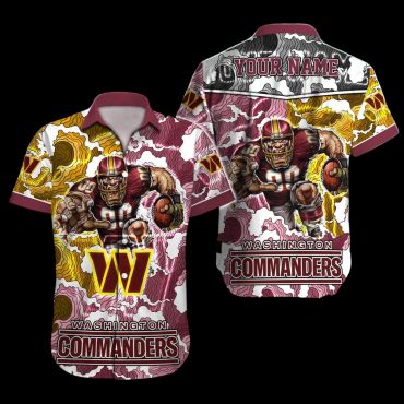 Personalized Washington Commanders Storm Blitz Hawaiian Shirt
