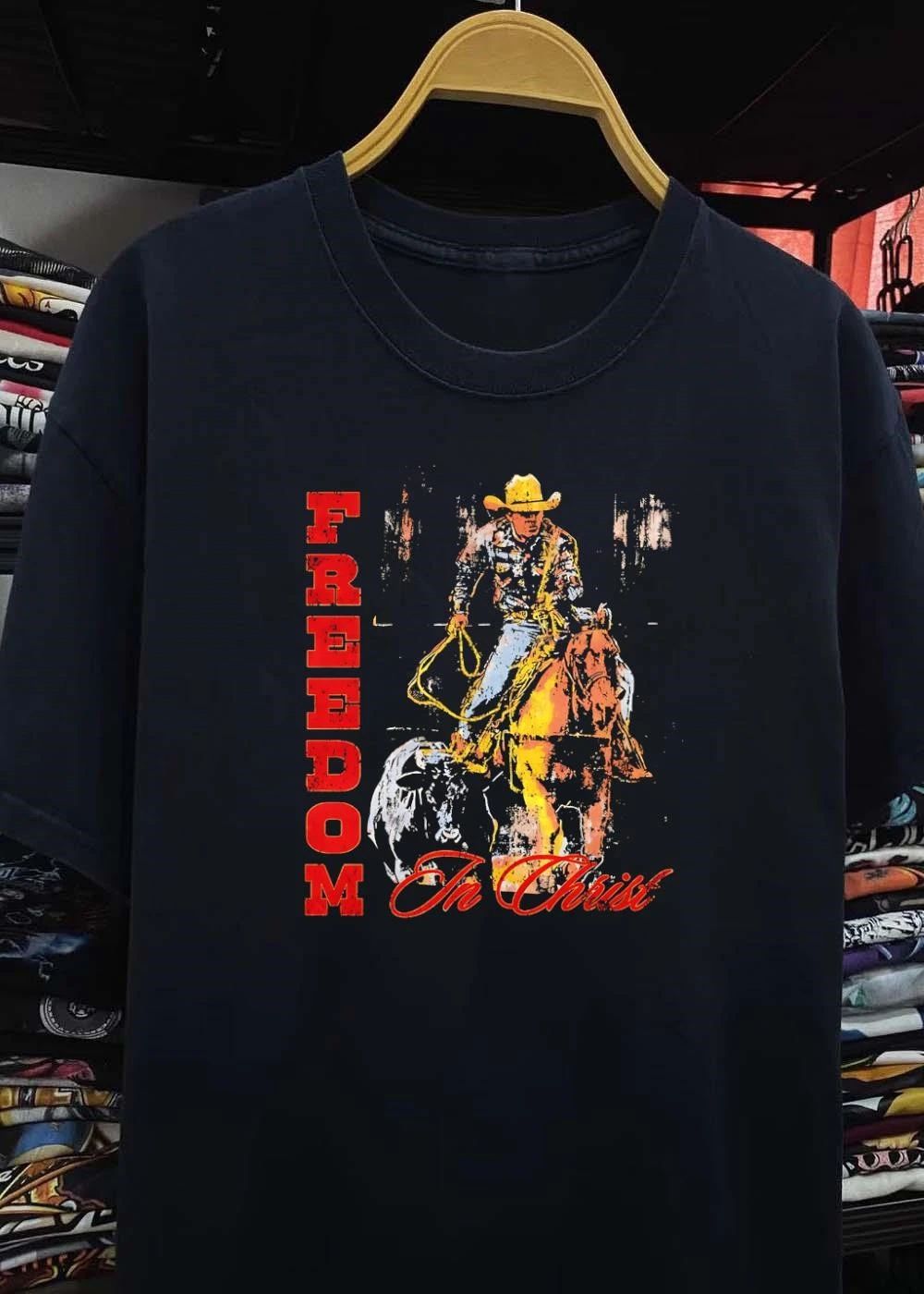 Freedom in Christ Cowboy Roping a Calf shirt