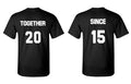 Custom Couple Shirts Set Personalized Anniversary Matching Year Unisex Tees