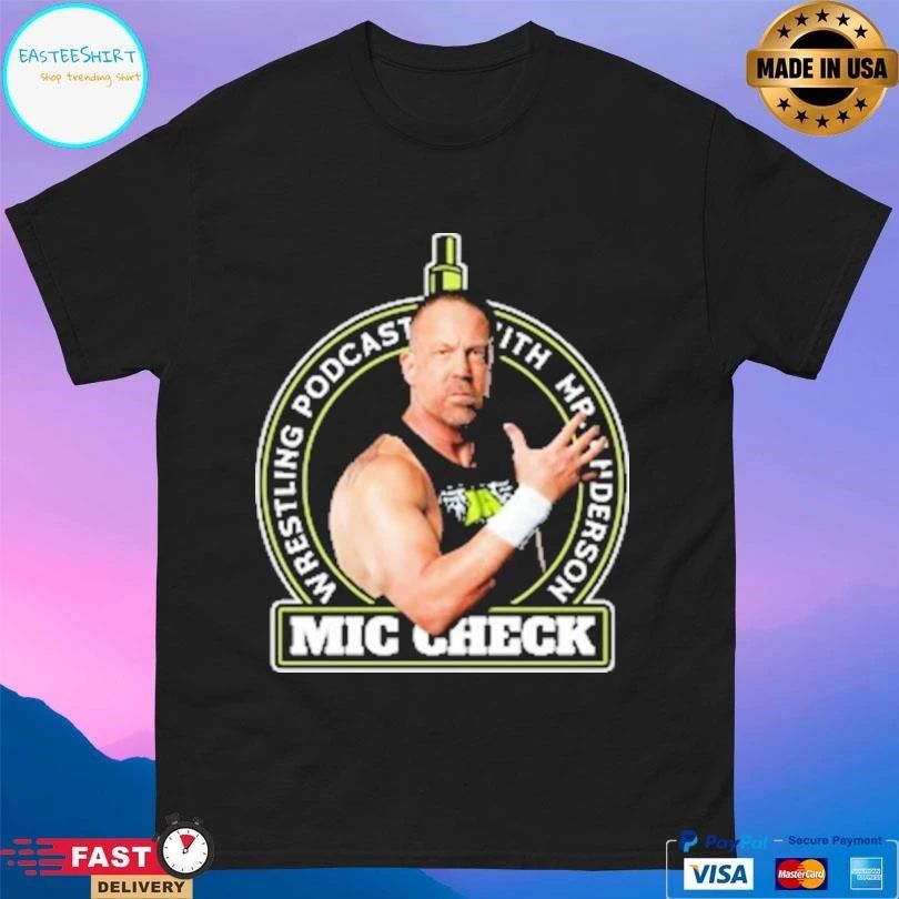 Mic Check Wrestling Podcast With Mr Anderson Logo T-shirts