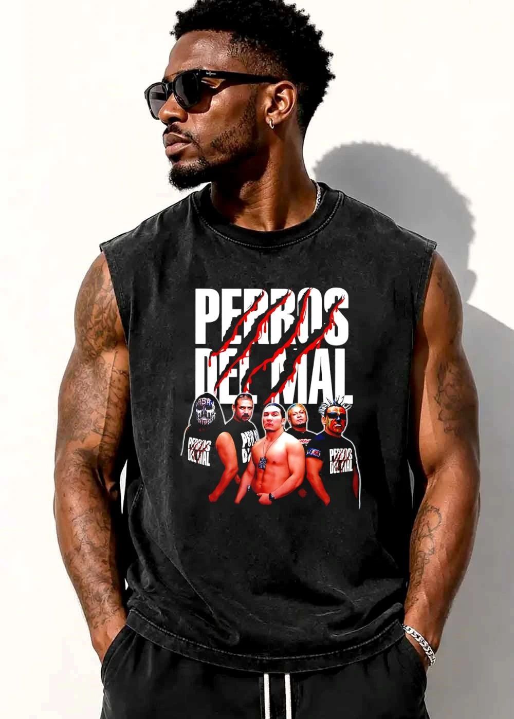 Perros Del Mal Five Lucha Libre Wrestlers Photo Red Scratch Marks shirt