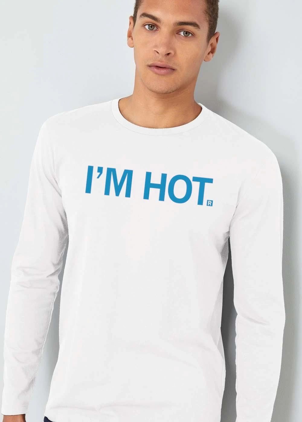 Im Hot Are Simple Bright Blue Bold Block Lettering Typography Text shirt