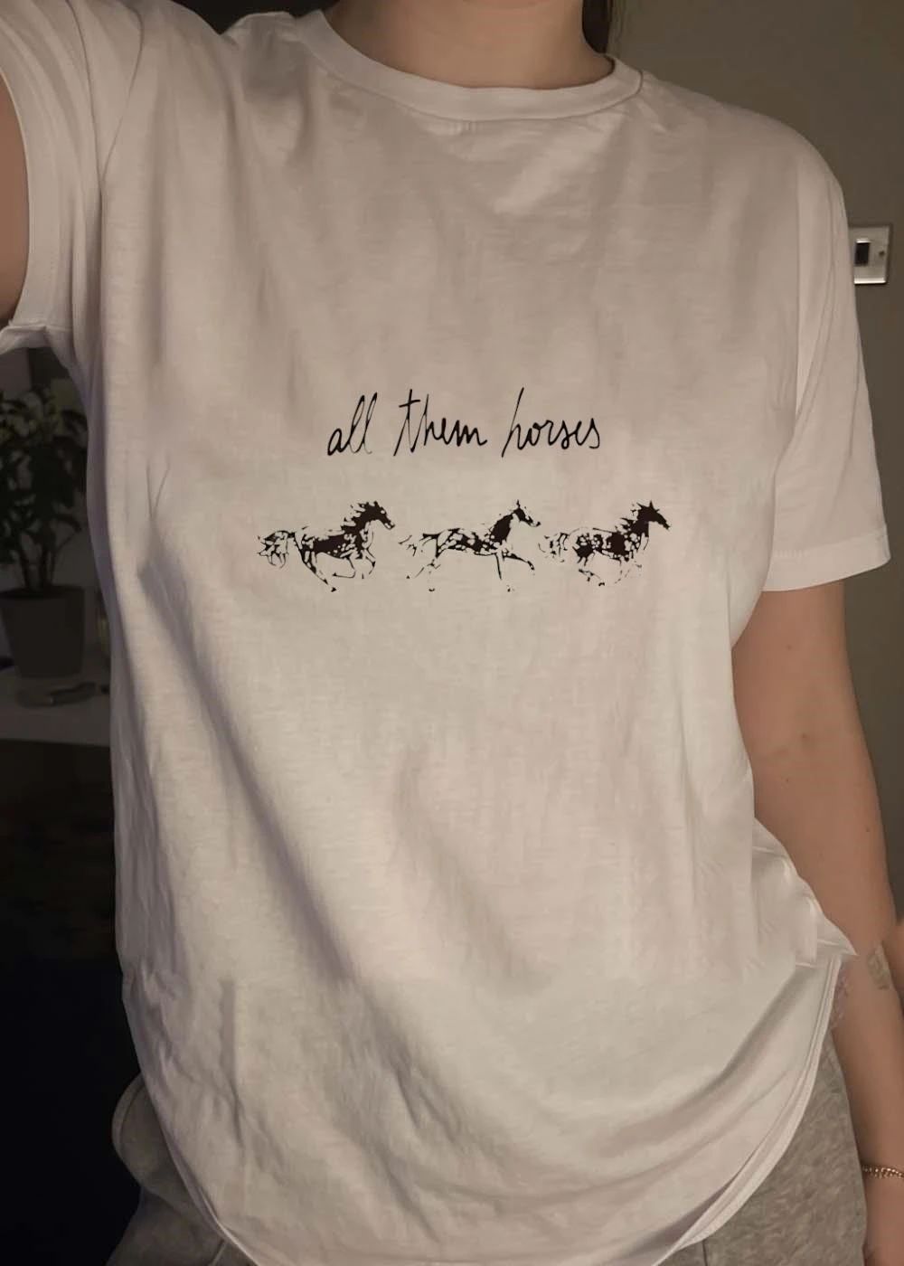 All Them Horses Running Design T-Shirt