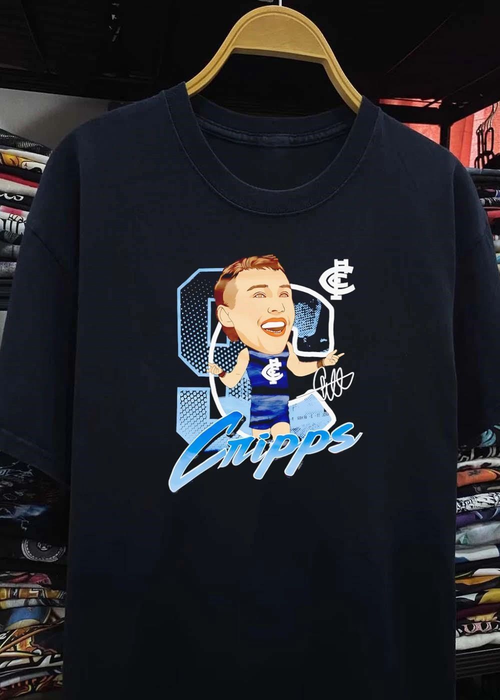 Carlton FC Legend Patrick Cripps Caricature Graphic T-Shirt