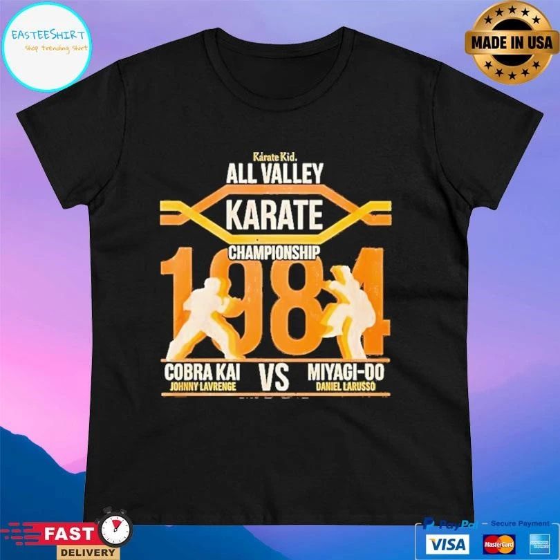 Karate Kid All Valley Karate Championship 1984 Cobra Kai Johnny Lavrenge Vs Miyagi Do Daniel Larusso T-shirts