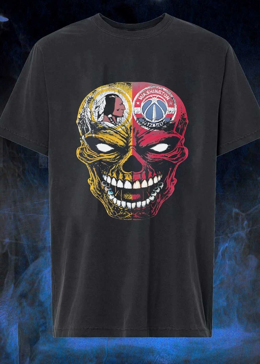 Washington DC Skull Redskins Wizards T-Shirt