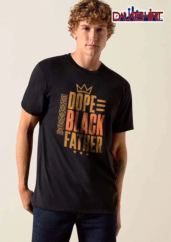 Dope Black Father Crown Tribal Pattern Three Stars Distressed shirt