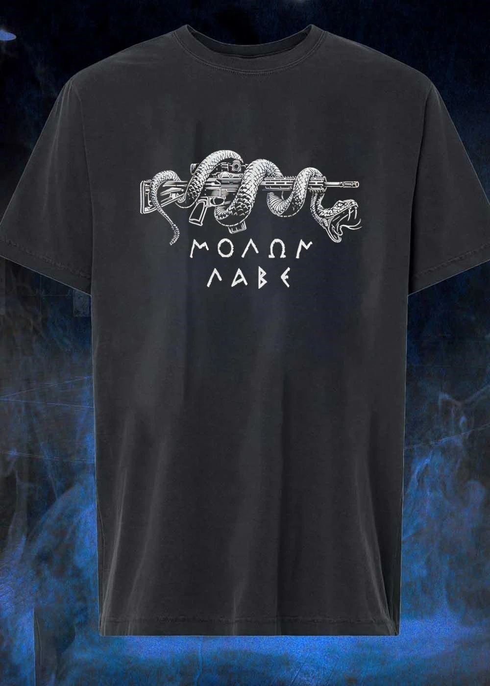 Molon Labe Snake Wrapped Rifle shirt