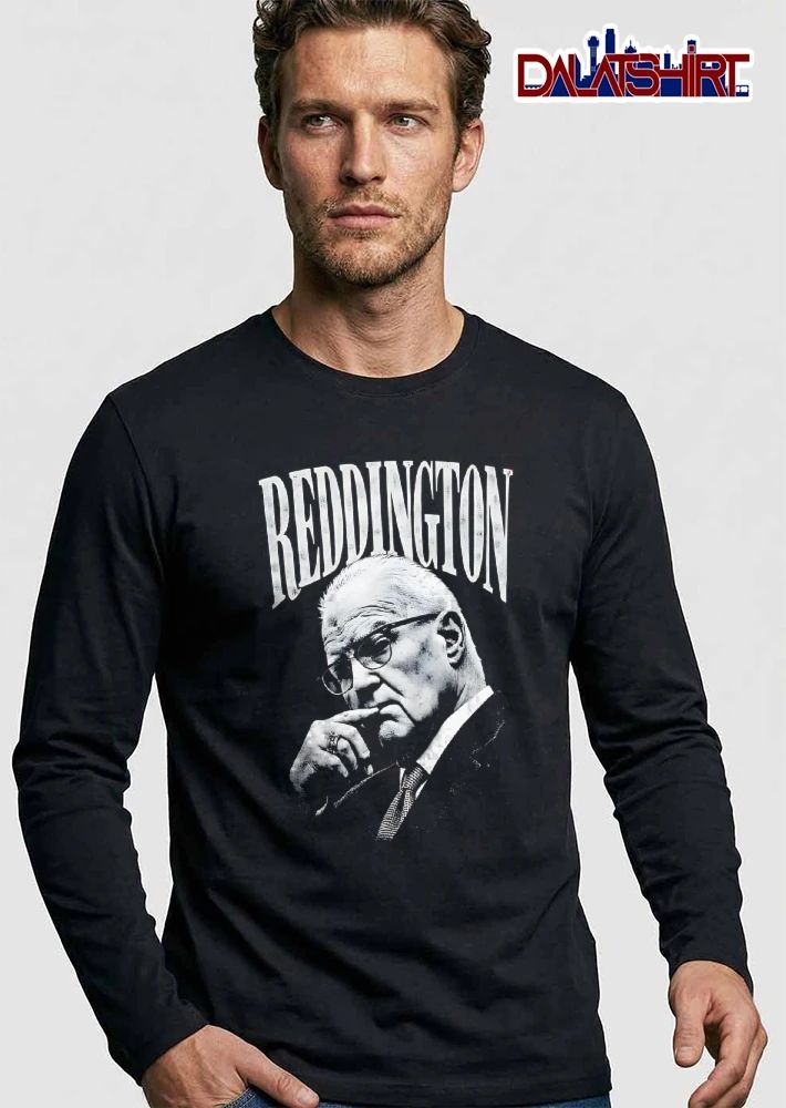 Reddington Man Glasses Ring Hand On Face Black White Portrait shirt