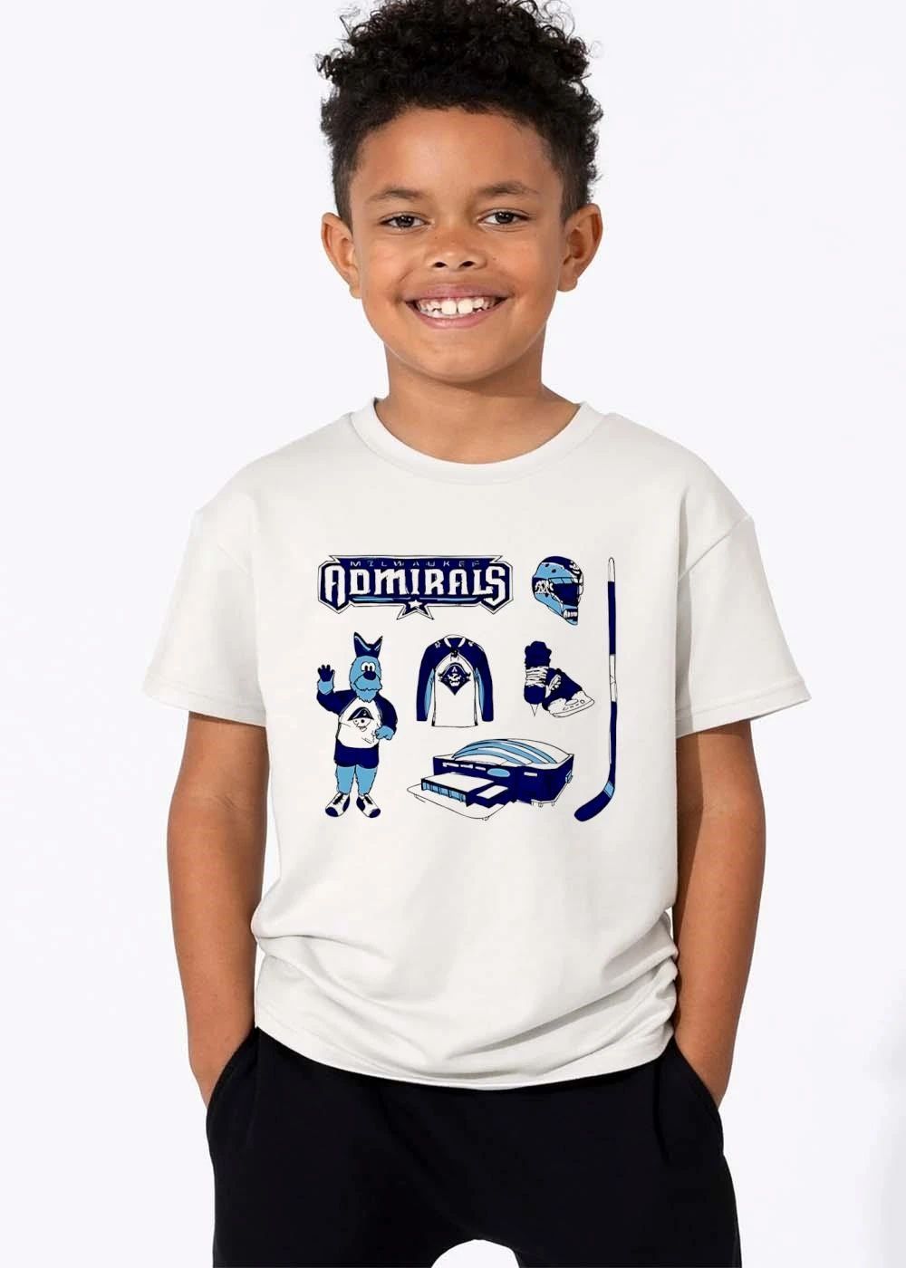 Milwaukee Admirals Mascot Goalie Mask Jersey Skates Arena Stick shirt