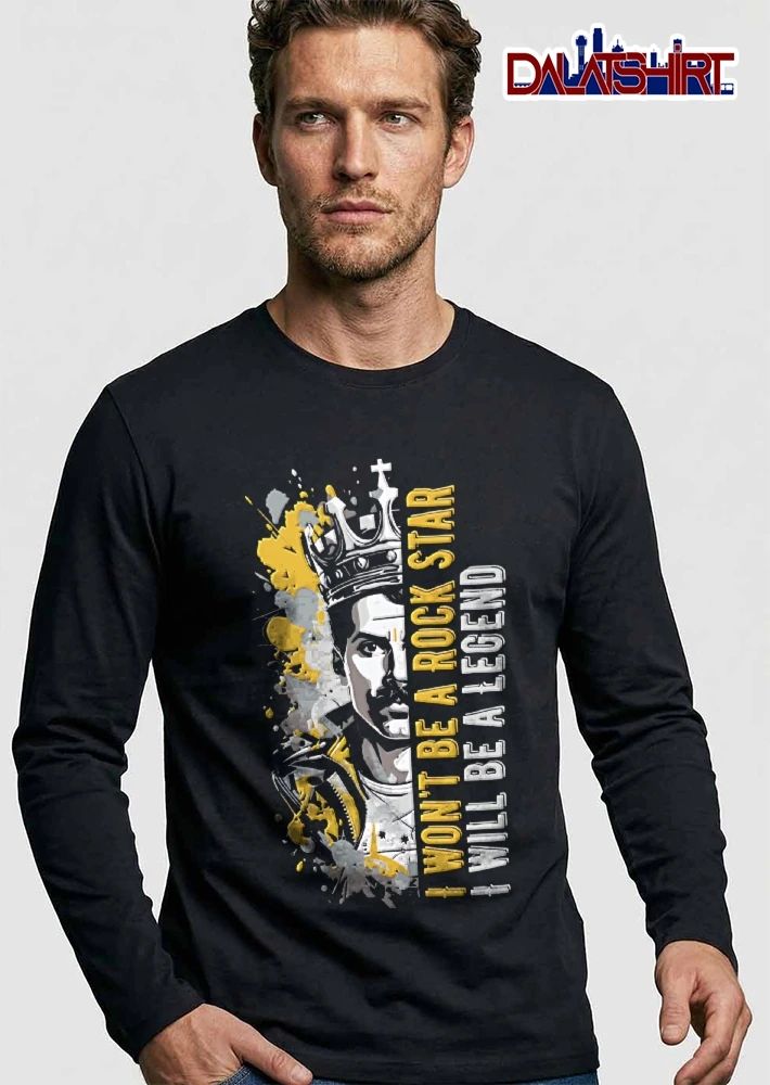 I Wont Be A Rock Star Will Legend Freddie Mercury Crown Yellow Paint Splatter shirt