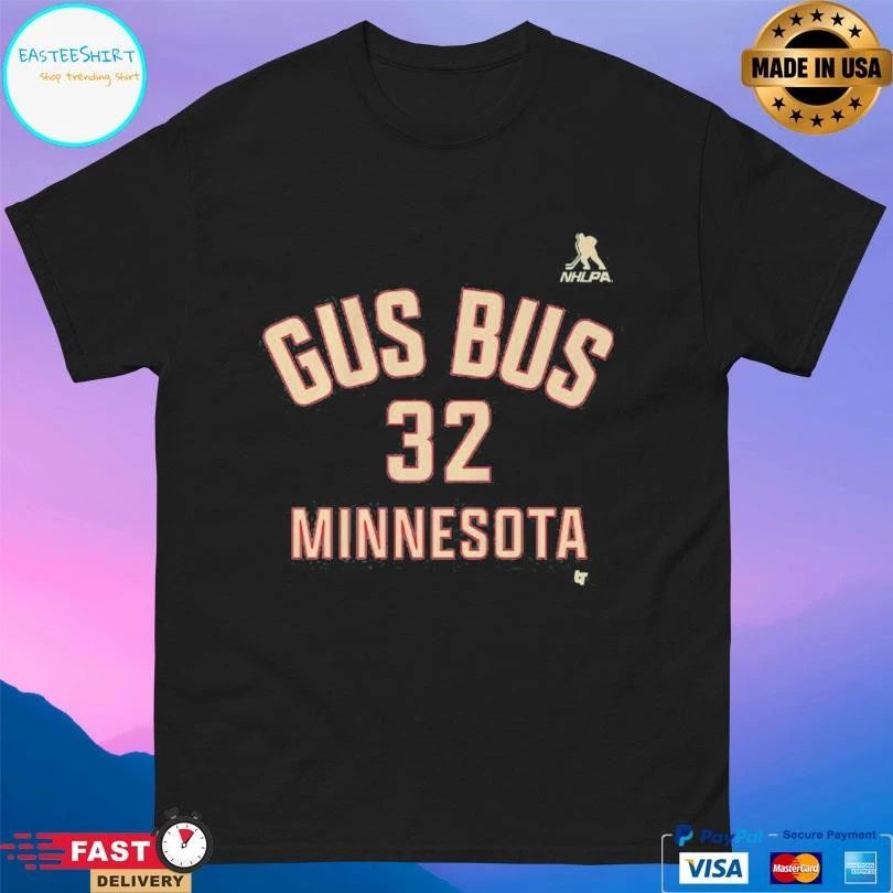 Filip Gustavsson Minnesota Wild Gus Bus Name & Number T-shirts