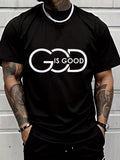 Men’s God Is Good Graphic T-Shirt Crew Neck Casual Streetwear Fashion Tee Top