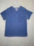 UA Scrubs Shirt Mens XS Blue Denim Cotton Pocket Medical Uniform V Neck Vintage