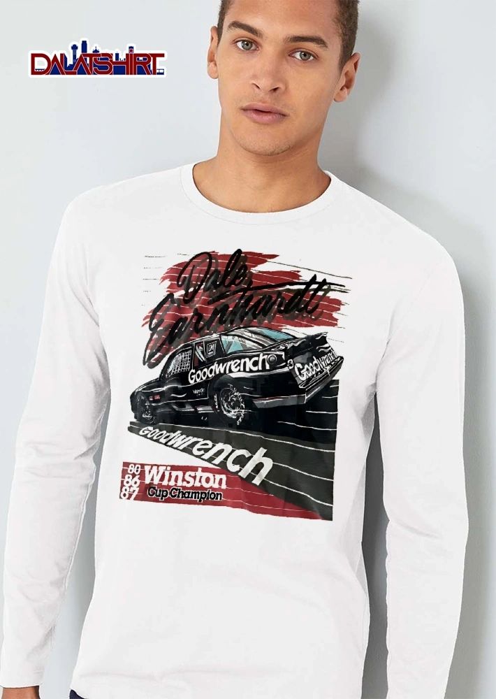 Goodwrench Winston Cup Champion Dale Earnhardt 80 86 87 Black Race Car Speed Lines shirt
