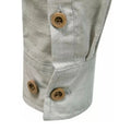 Men Dress Shirt Grey Slim Fit Stand Collar Pure Color Elegant Soft Men Henle CTX